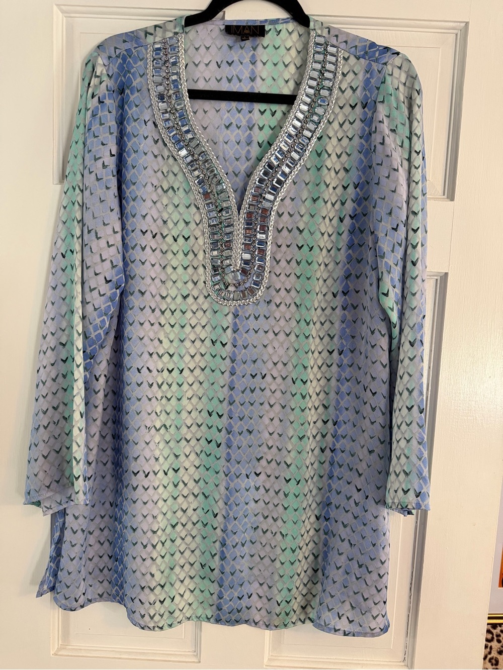 IMAN Embellished V-Neck Tunic